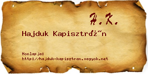 Hajduk Kapisztrán névjegykártya